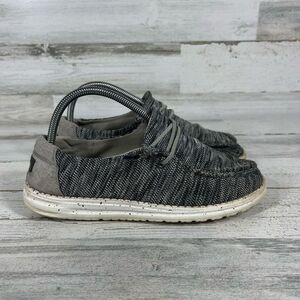 Hey Dude Women's Slip On Loafers Comfort Shoes Gray Woven Size 9‎